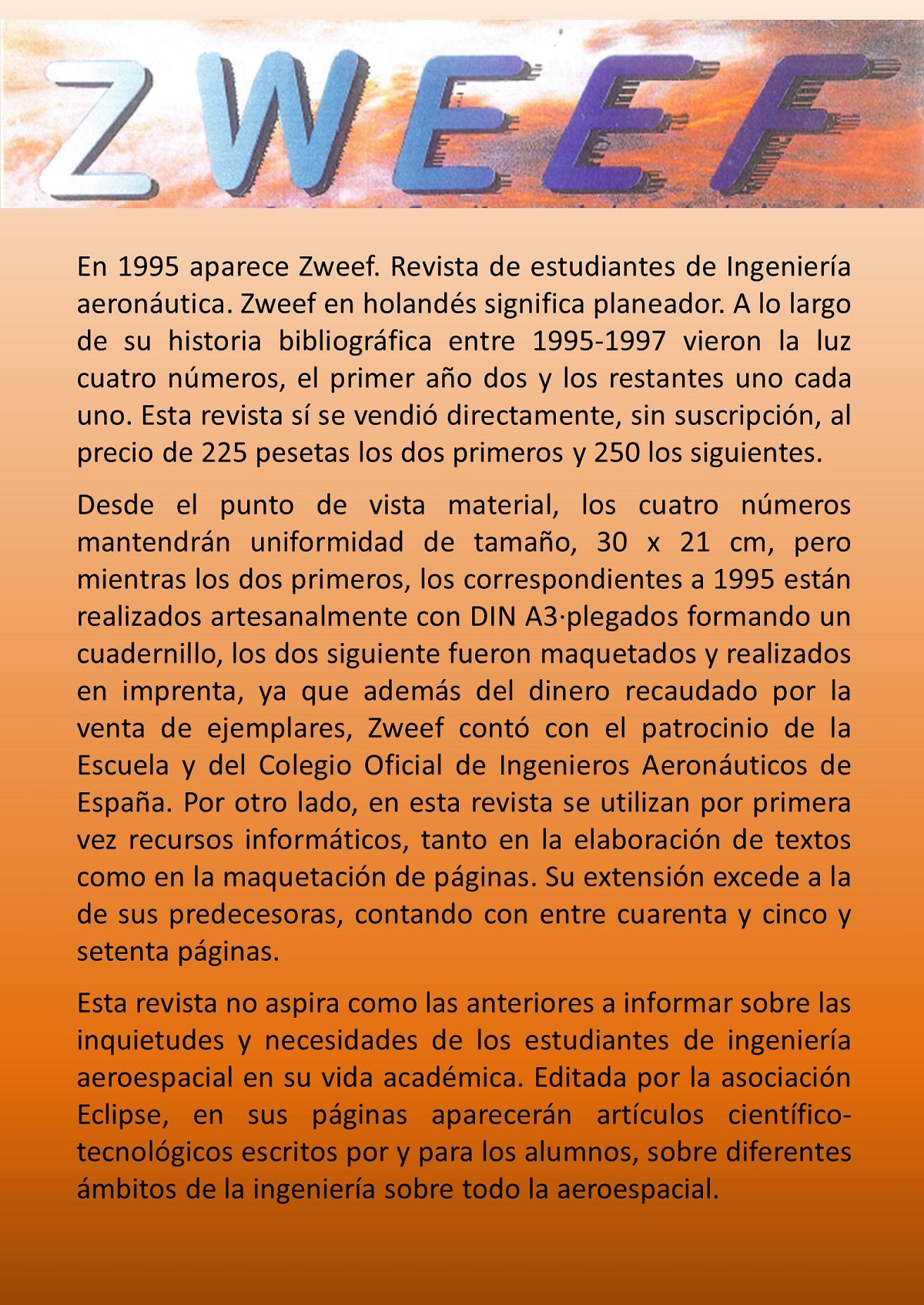 Historia de la Revista Zweef