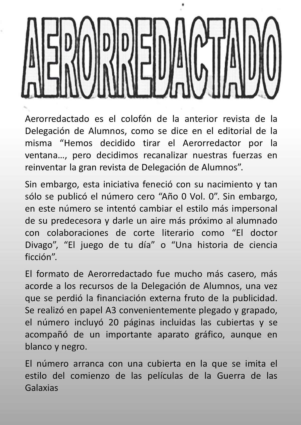 Historia de la Revista aerorredactado