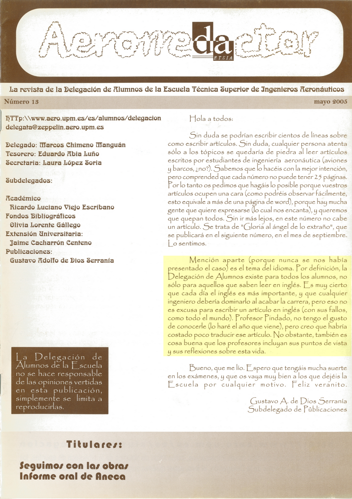 Portada Revista Aerorredactor Núm. 13