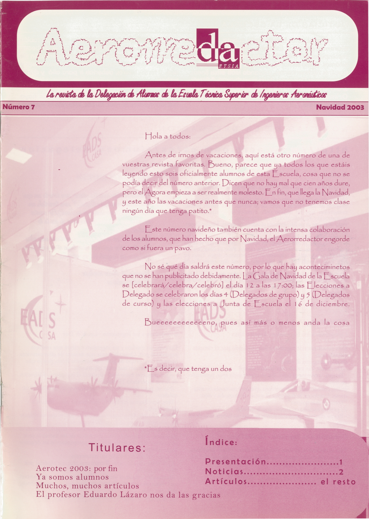 Portada Revista Aerorredactor Núm. 7