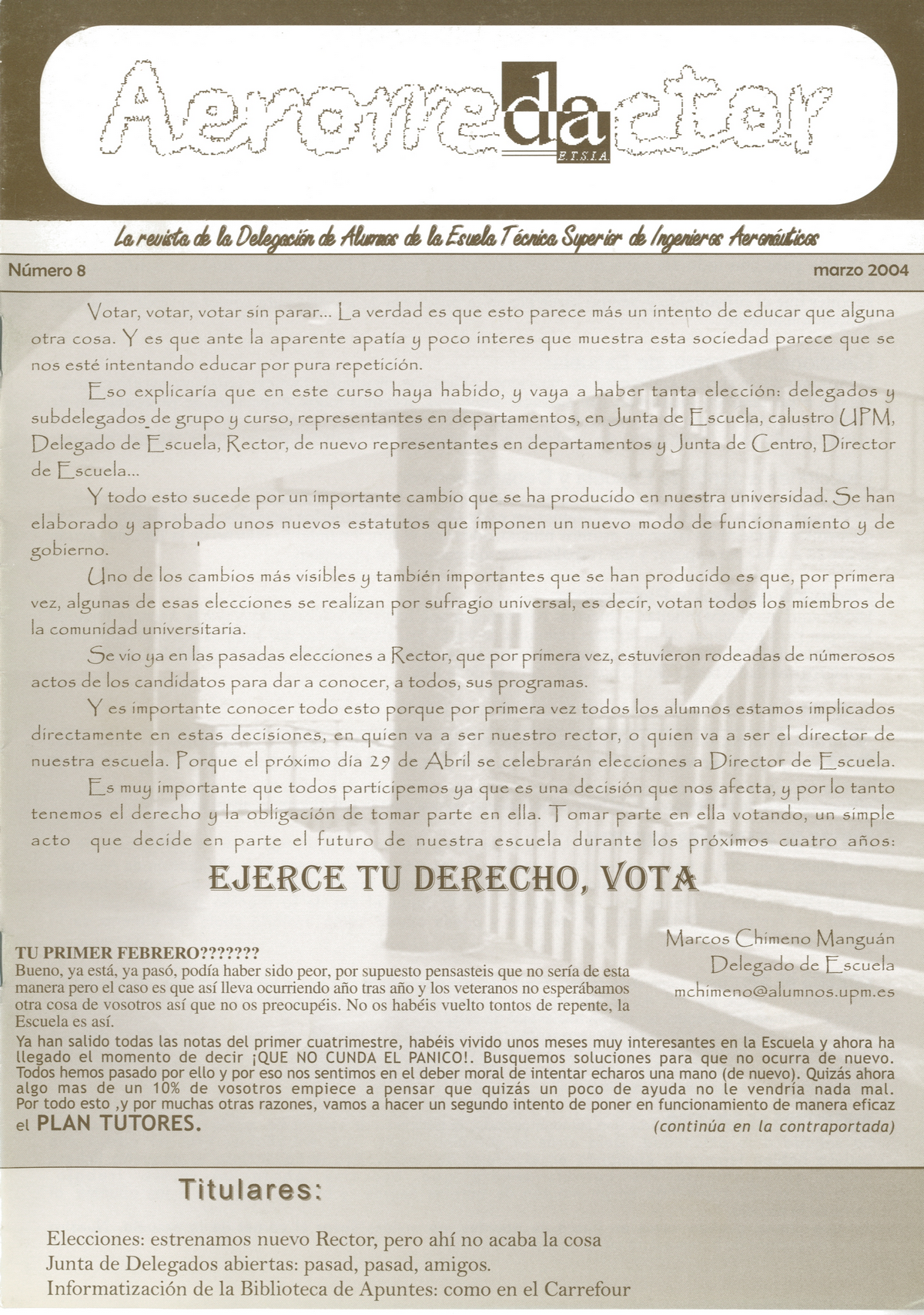 Portada Revista Aerorredactor Núm. 8