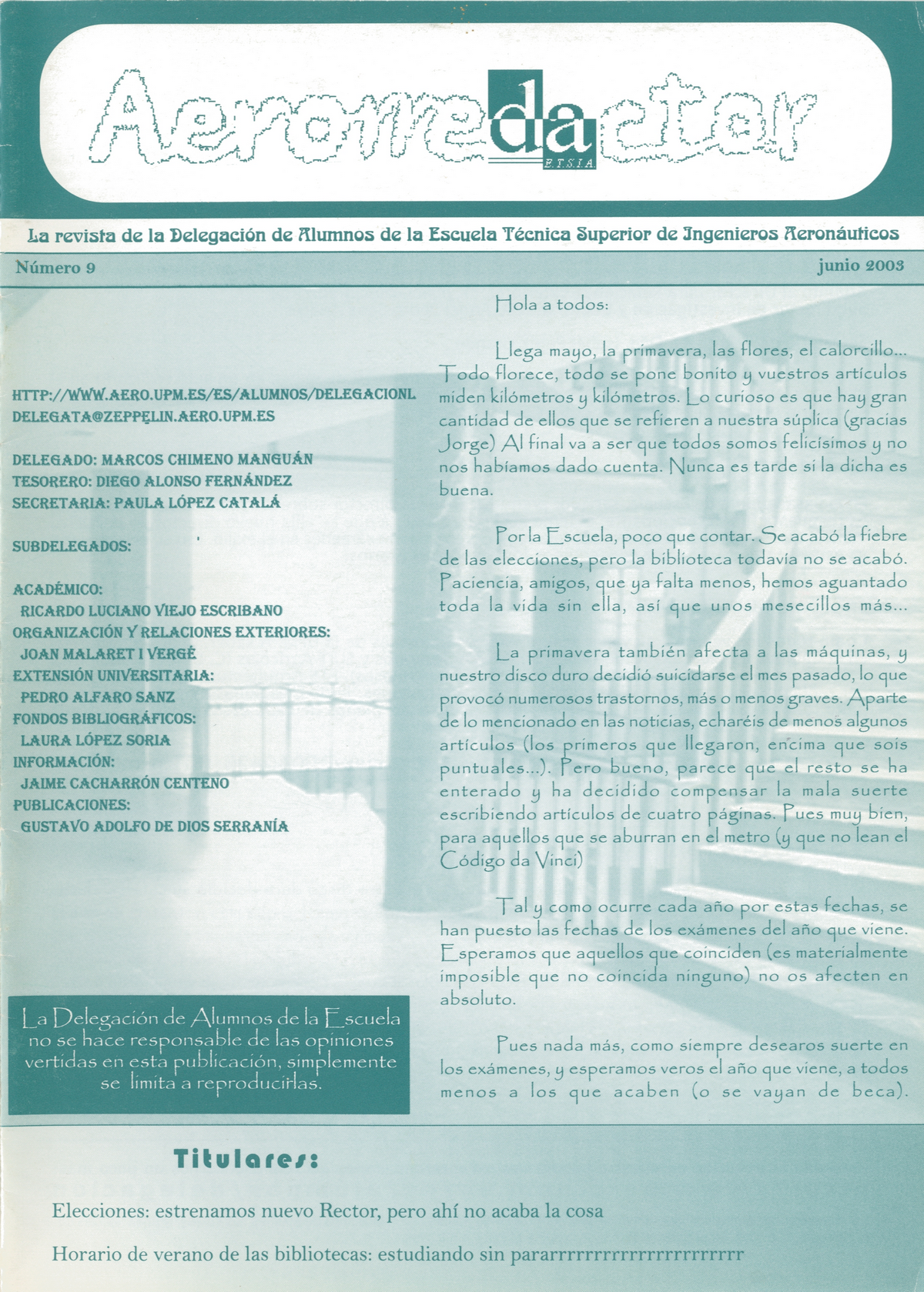 Portada Revista Aerorredactor Núm. 9