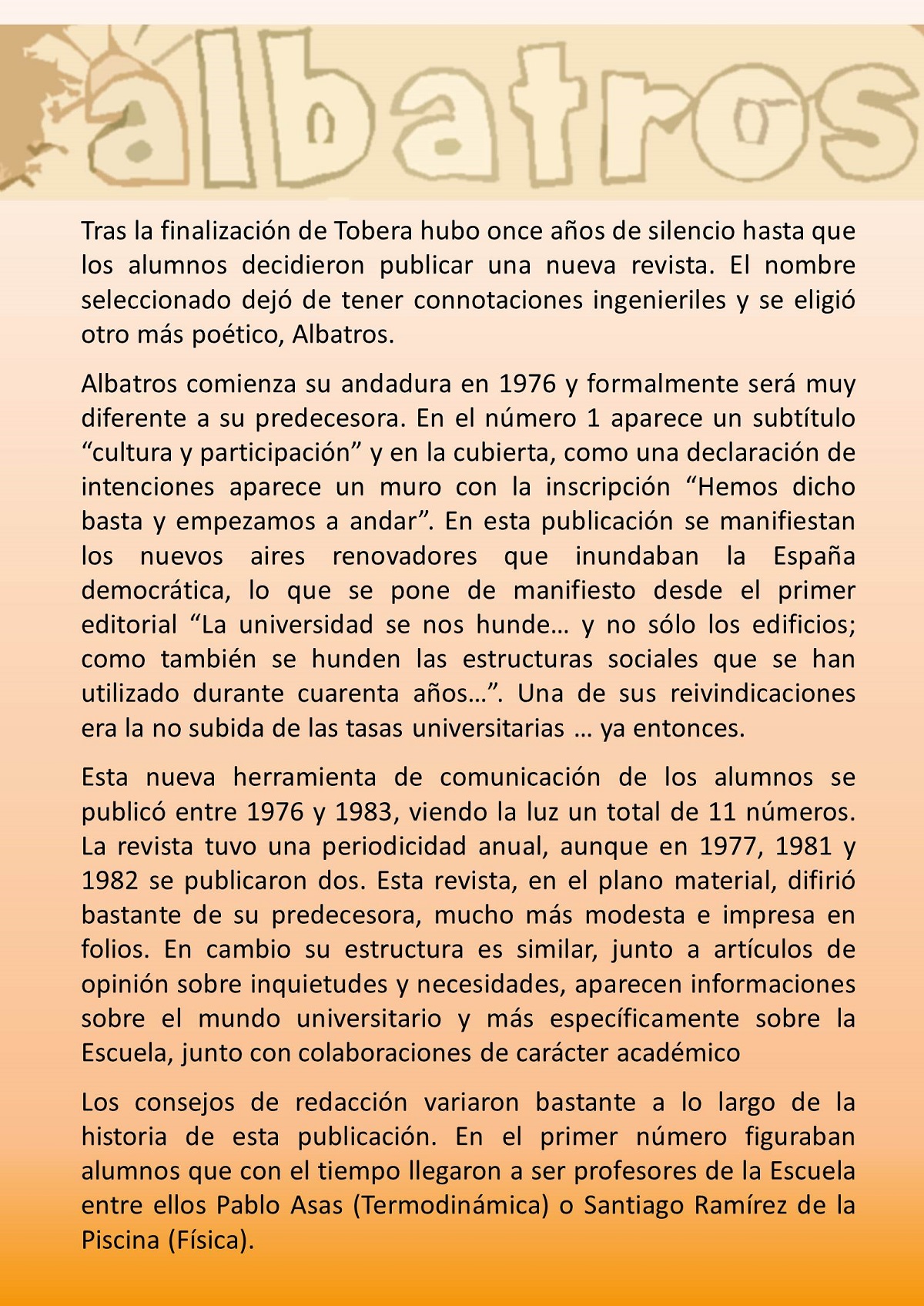 Historia de la Revista Albatros