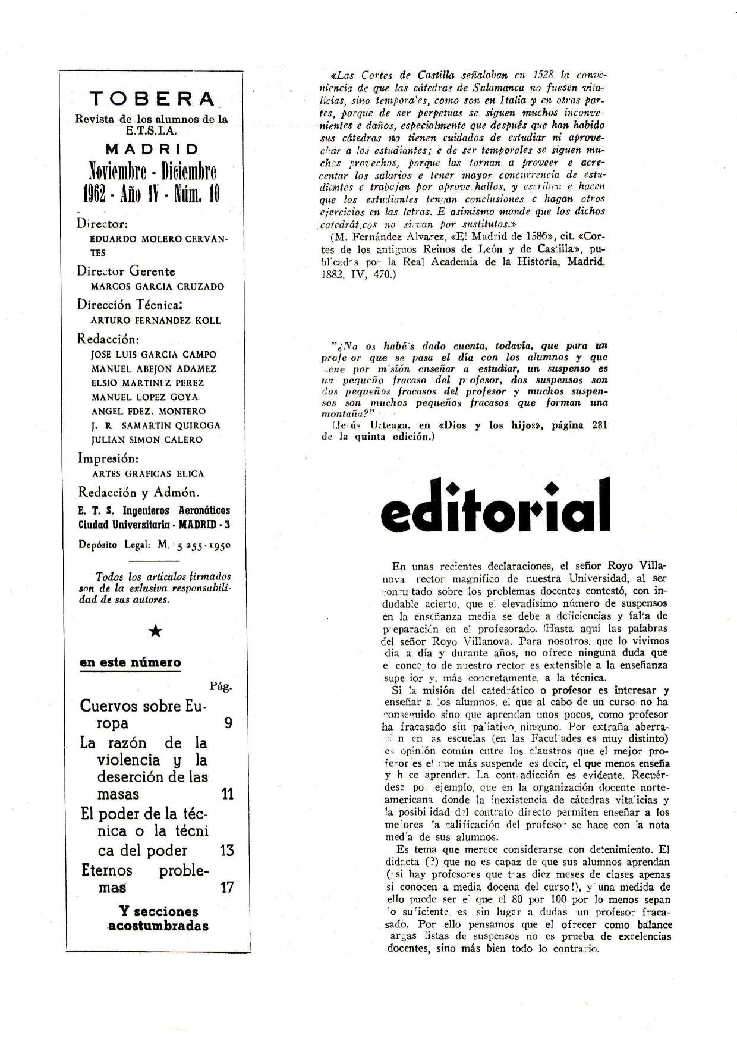 Página de presentación Revista Tobera nº10