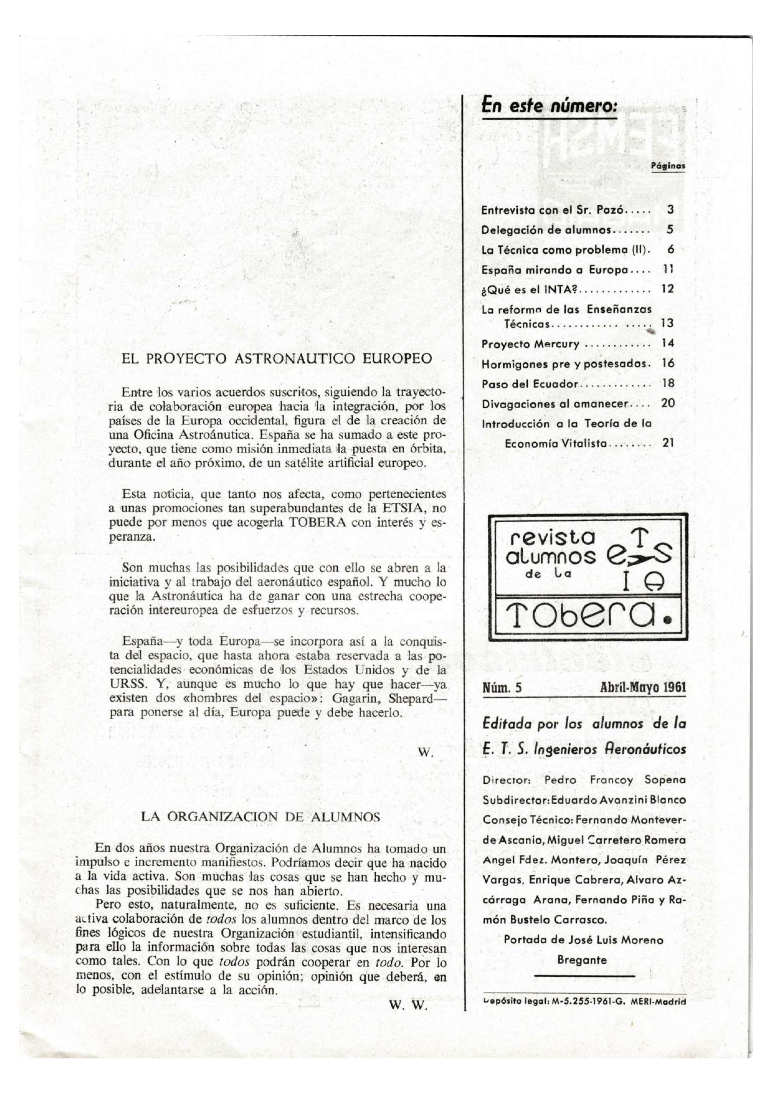 Página de presentación Revista Tobera Núm. 5