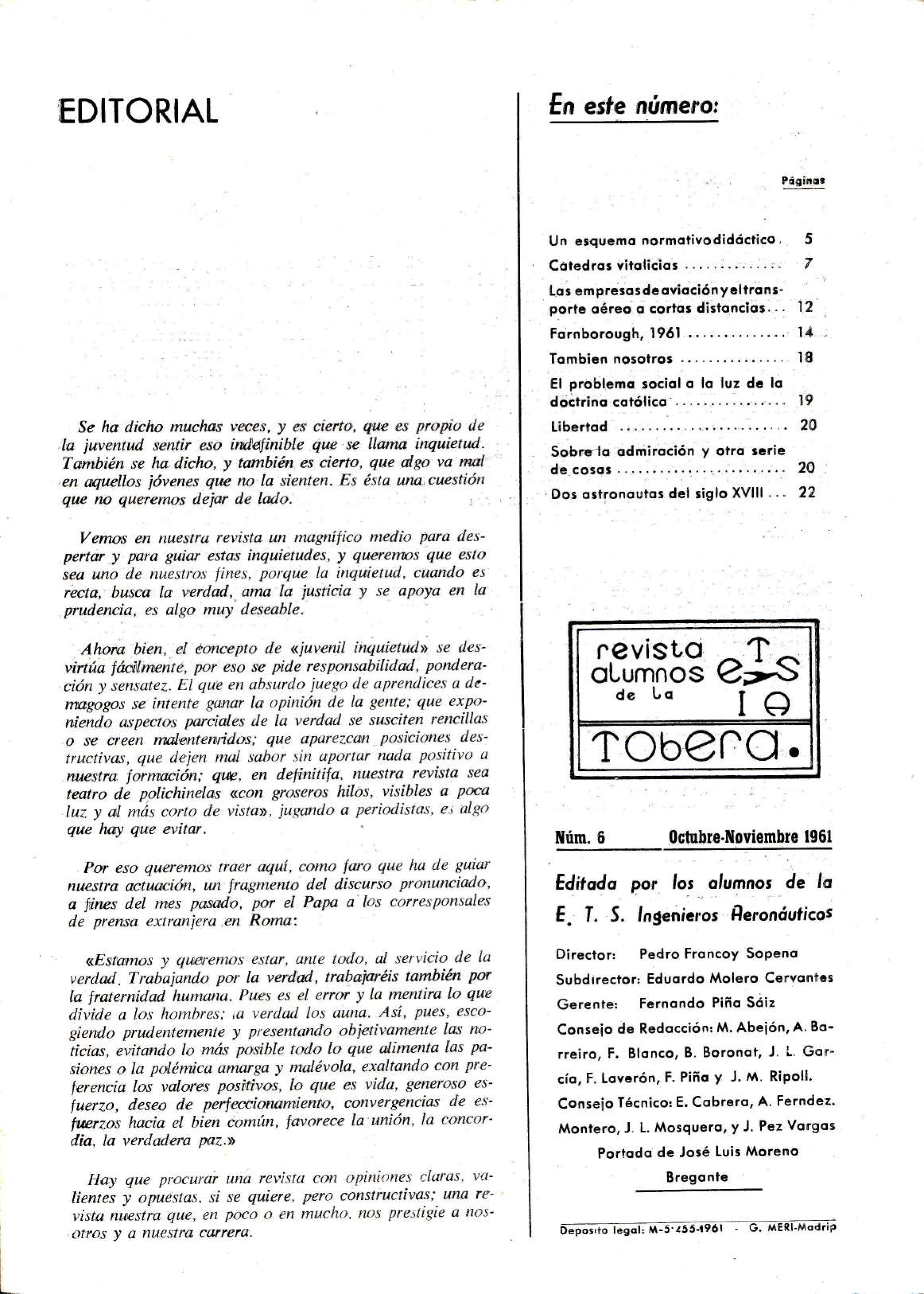 Página de presentación Revista Tobera Núm. 6